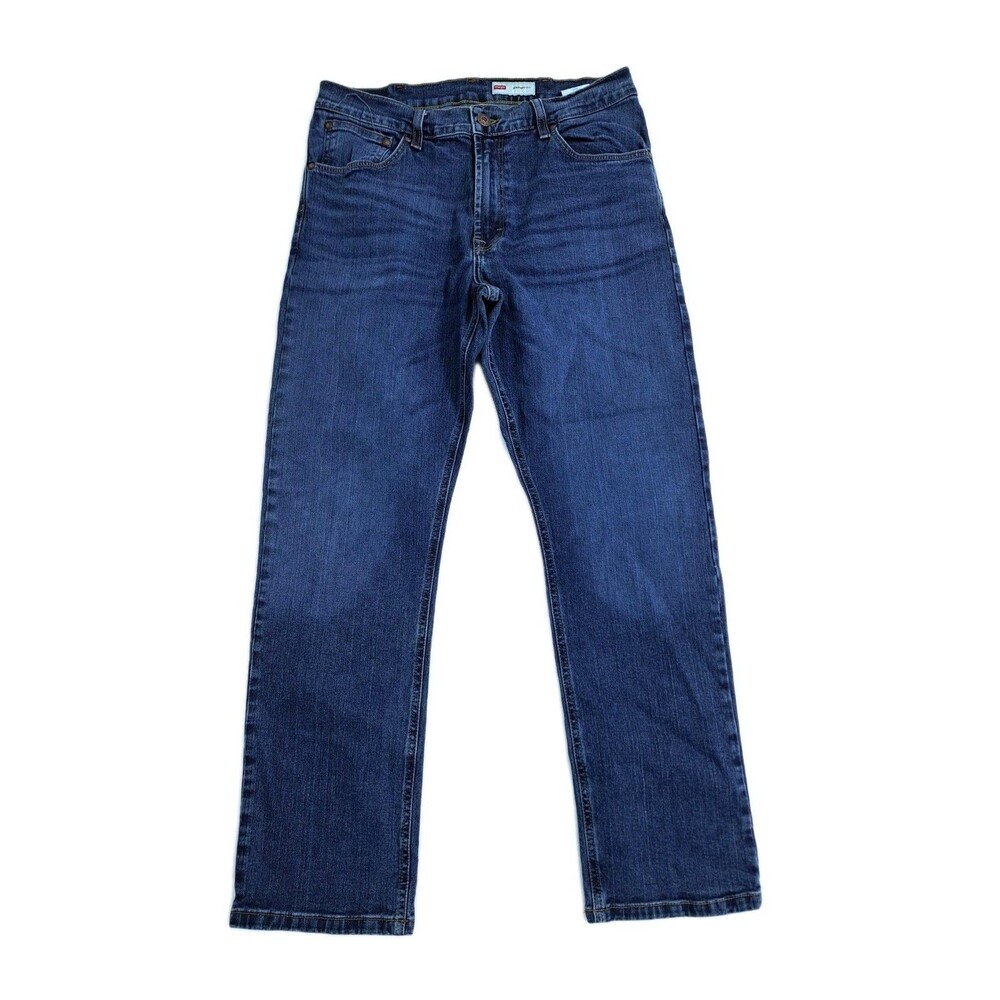 Wrangler Jeans Mens 34x30 Blue Premium Denim Regular Fit Straight Dark Wash Pant